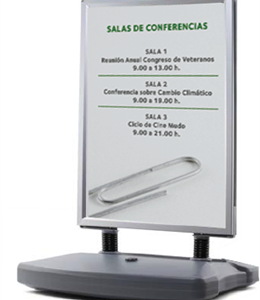 Portapóster 2 caras con Muelles + Ruedas